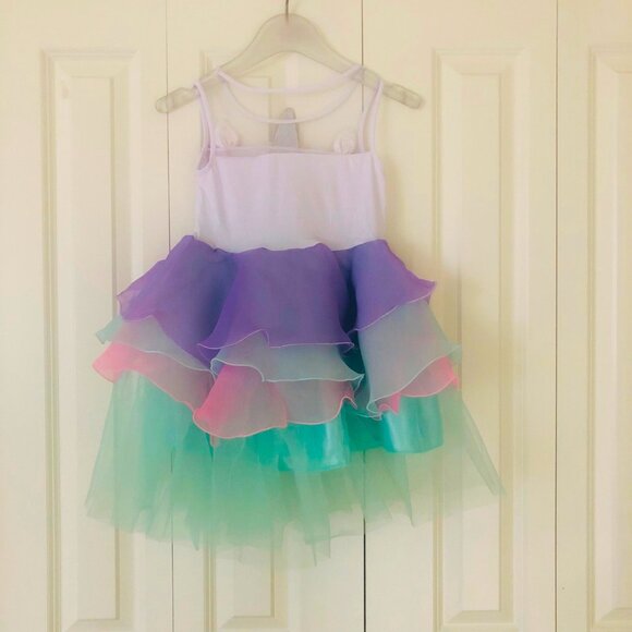 Multi-Layered Unicorn Theme Vibrant Colorful Tutu Dress Fits Girl Size 7 - 8 - Picture 4 of 5